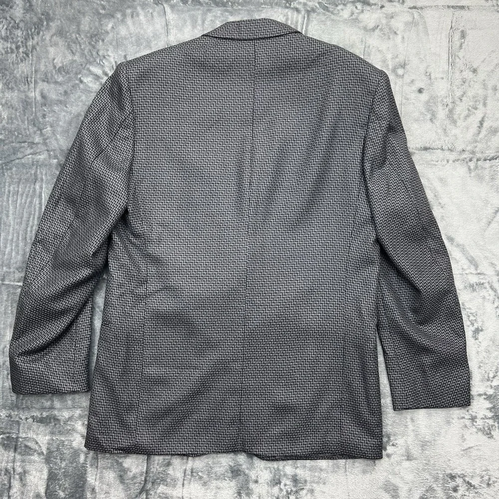 YSL Yves Saint Laurent‎ France VTG Men's 42R Black & Grey Wool Blazer Sport Coat